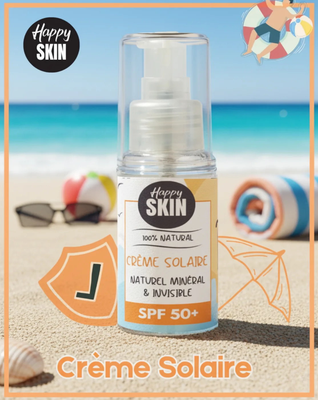 Écran Solaire Naturel Minéral & Invisible SPF50+