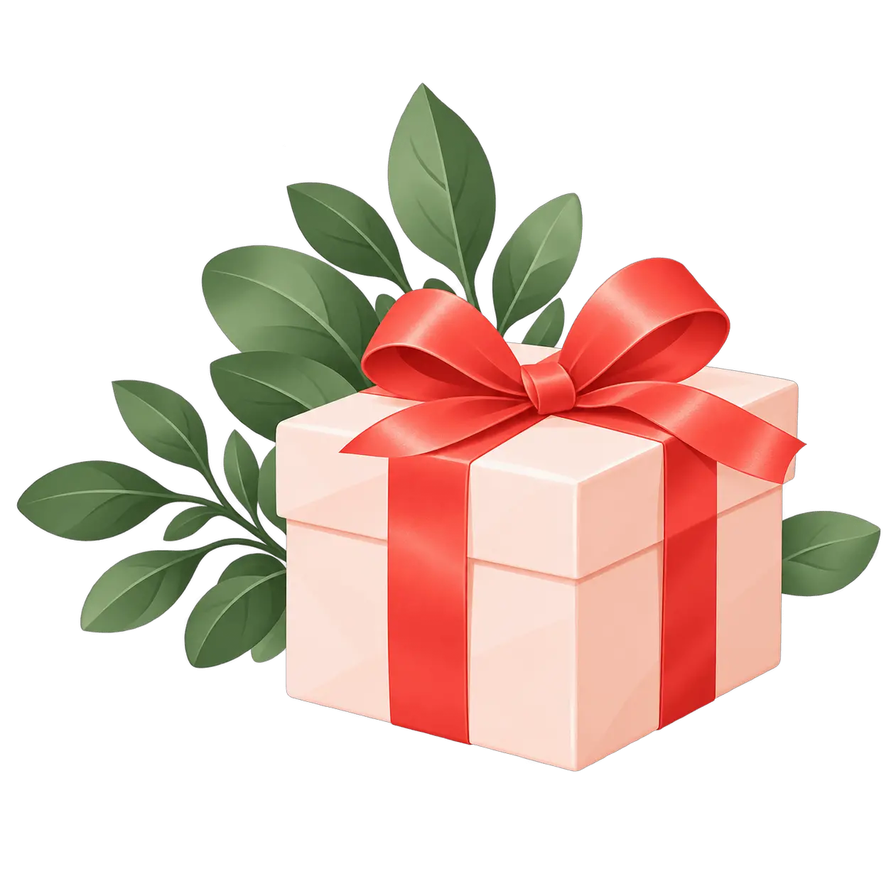 Blush gift with sage sprigs