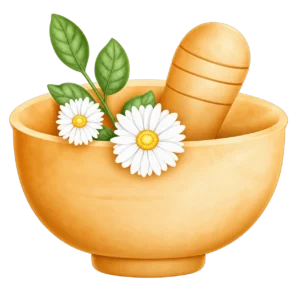 Golden chamomile mortar and pestle 1